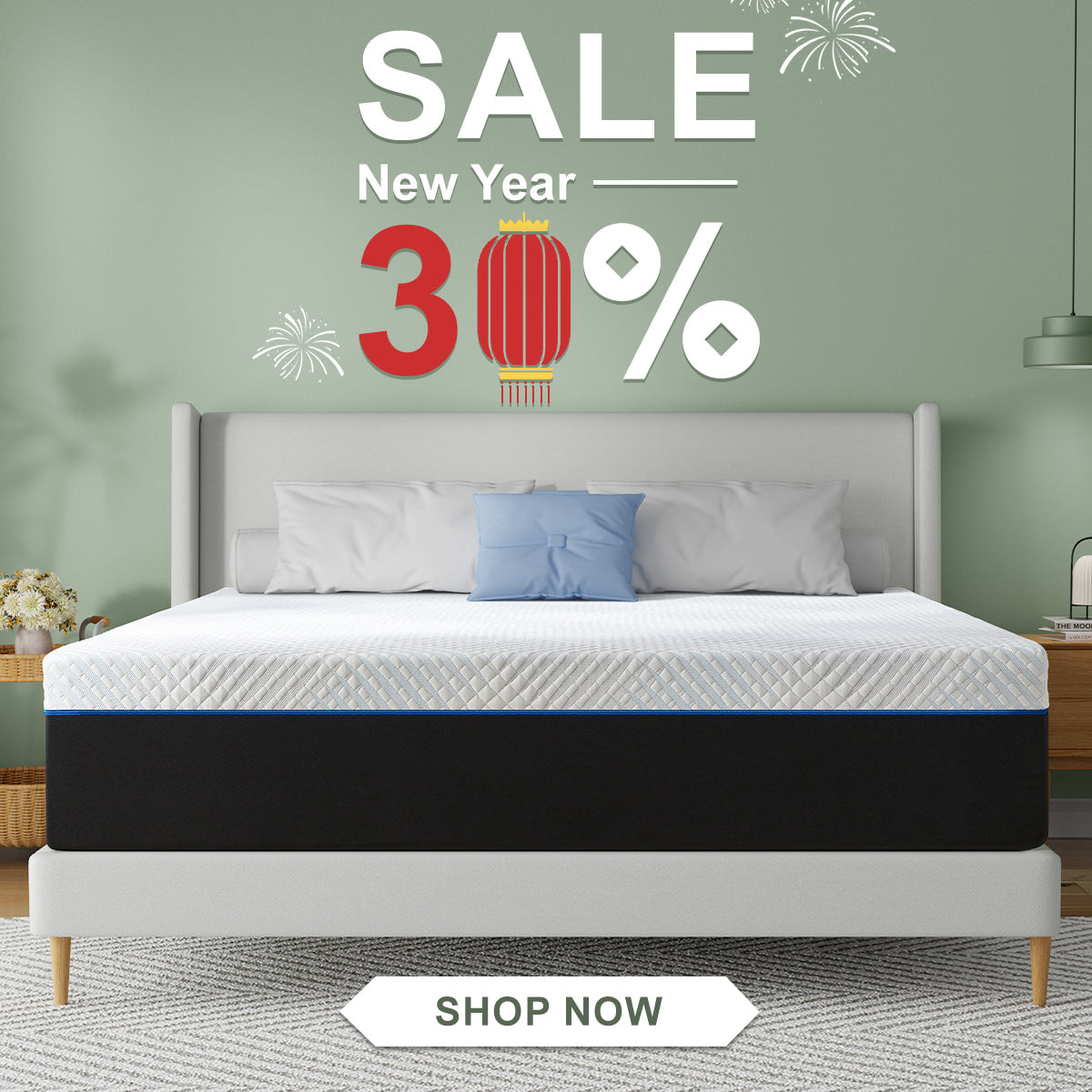Twolike Iris Memory Foam Mattress, Fiberglass free
