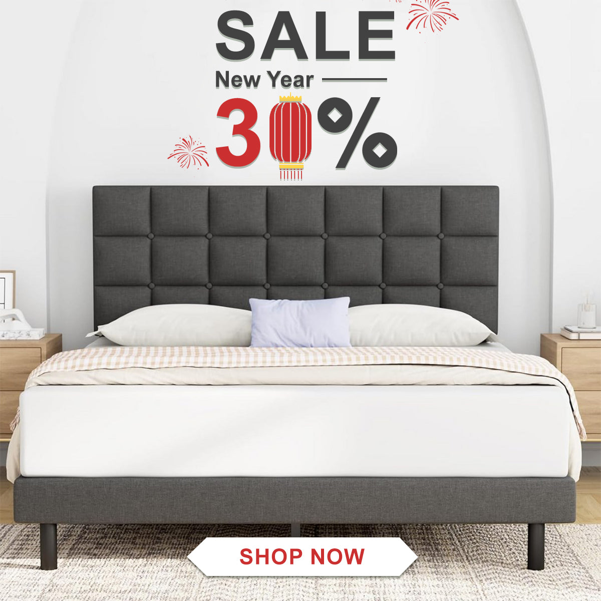 Twolike Nest Bed Frame with Headboard
