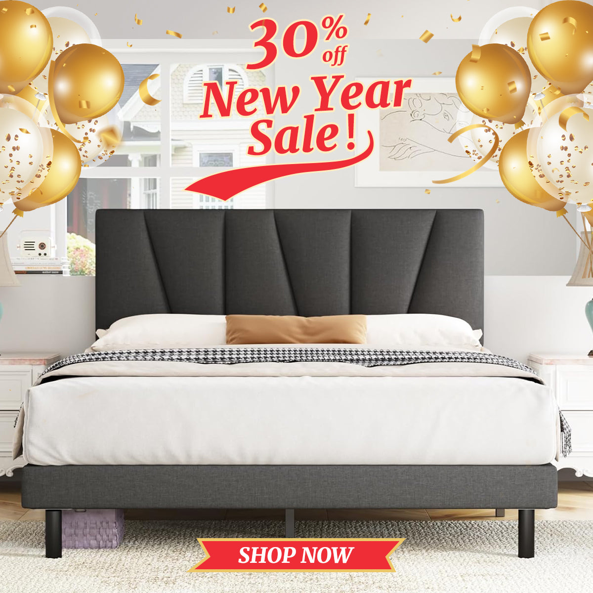 Twolike Luna Bed Frame with Headboard