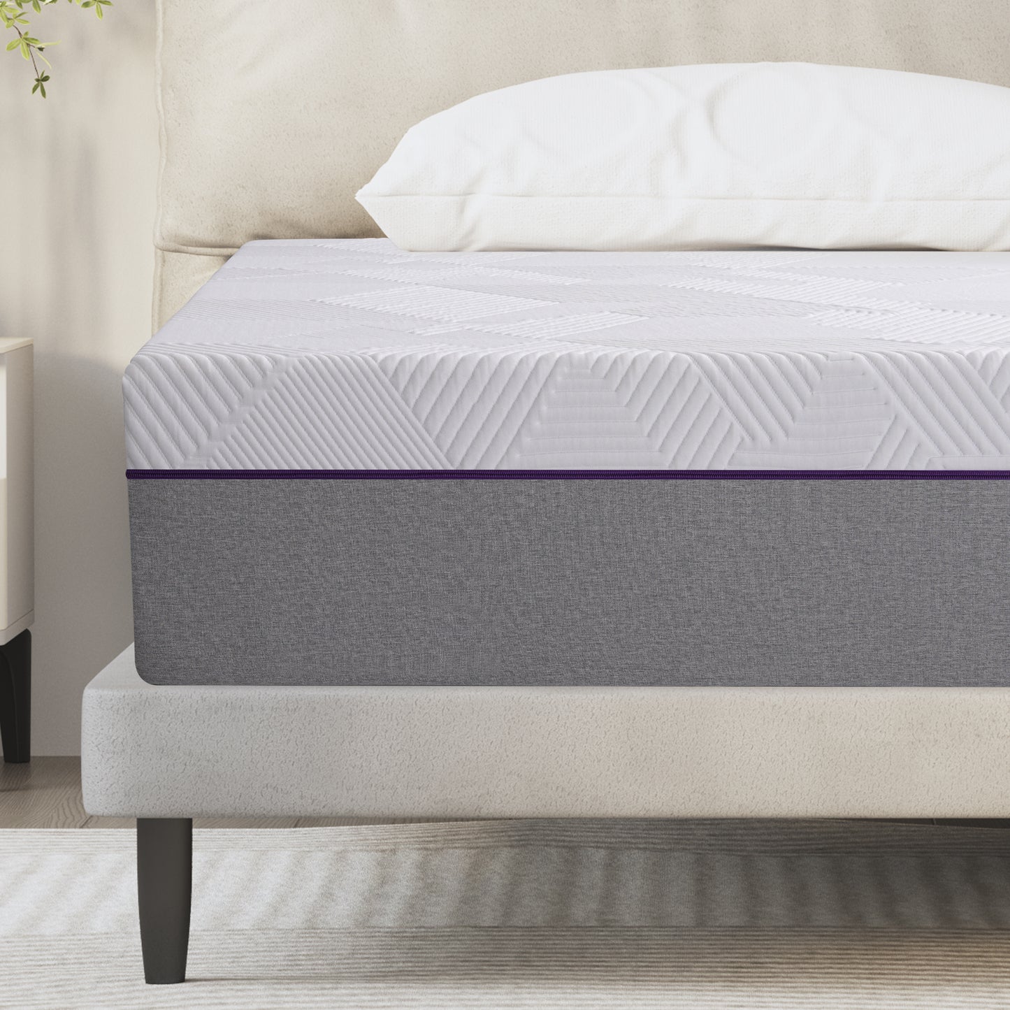 Twolike Velvet Memory Foam Mattress, Fiberglass free