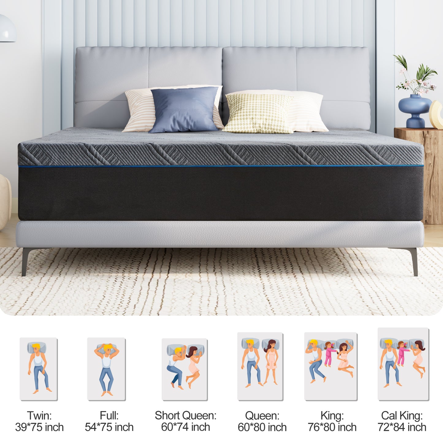 Twolike Eleanor Memory Foam Mattress, Fiberglass free