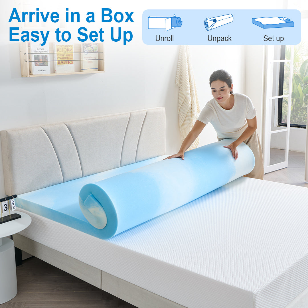 Twolike Gel-Infused Mattress Topper For Back Pain