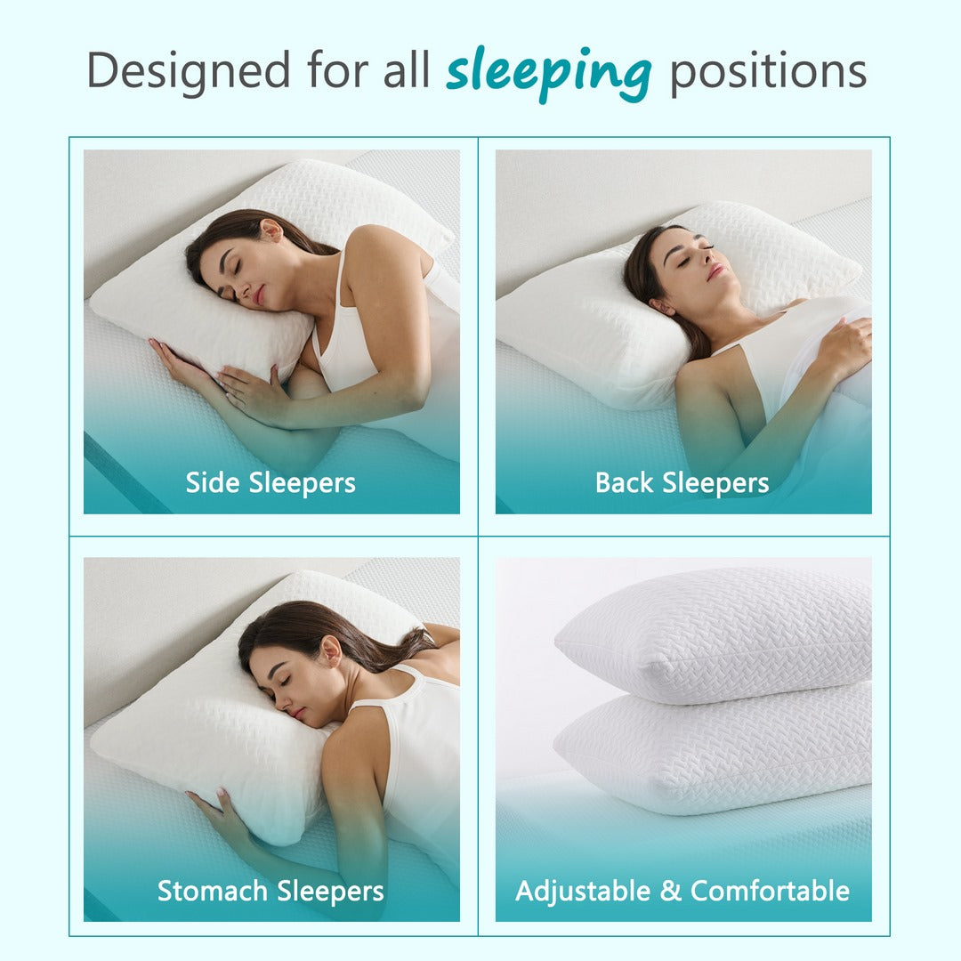 Cooling Gel Memory Foam Pillows Set - 2 Packs