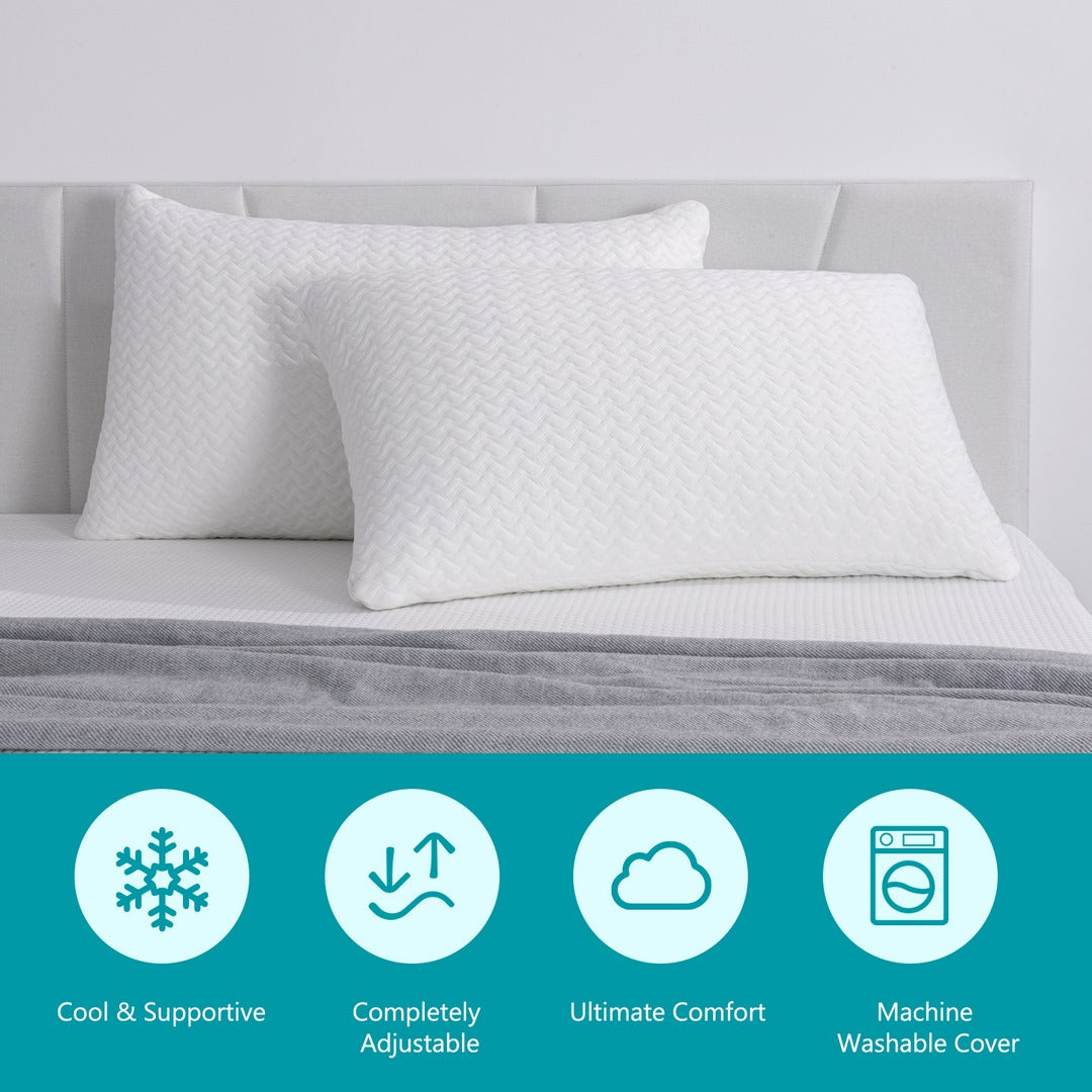 Cooling Gel Memory Foam Pillows Set - 2 Packs