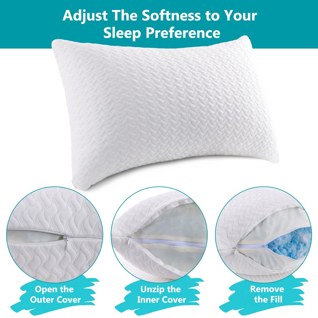 Cooling Gel Memory Foam Pillows Set - 2 Packs
