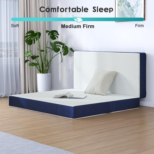 Twolike Amara Tri-Fold Foam Mattress, Fiberglass Free