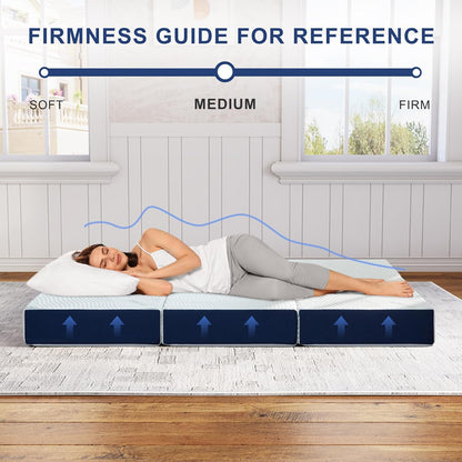 Twolike Solacea Tri-Fold Foam Mattress, Fiberglass Free