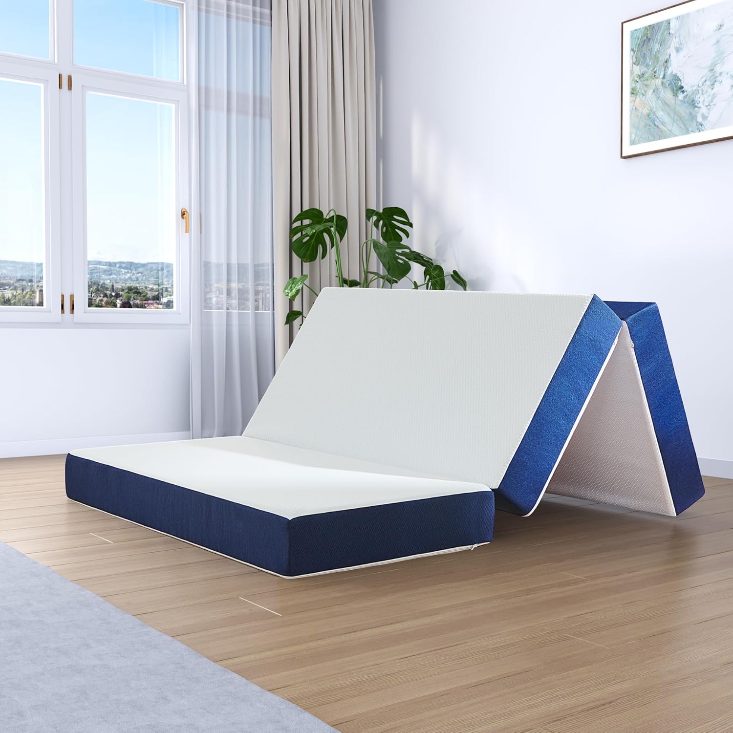 Twolike Amara Tri-Fold Foam Mattress, Fiberglass Free