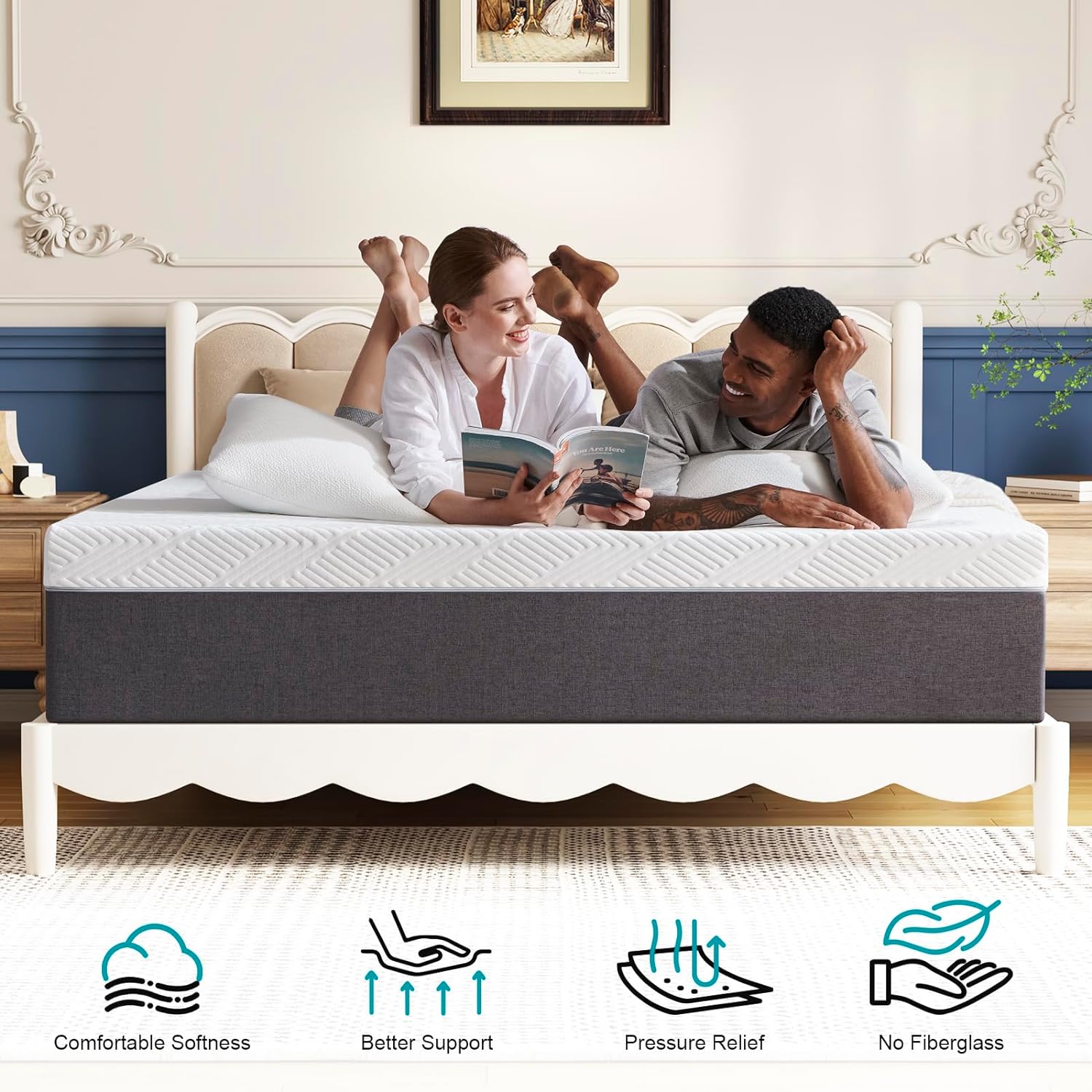 Twolike Mirage Memory Foam Mattress, Fiberglass free