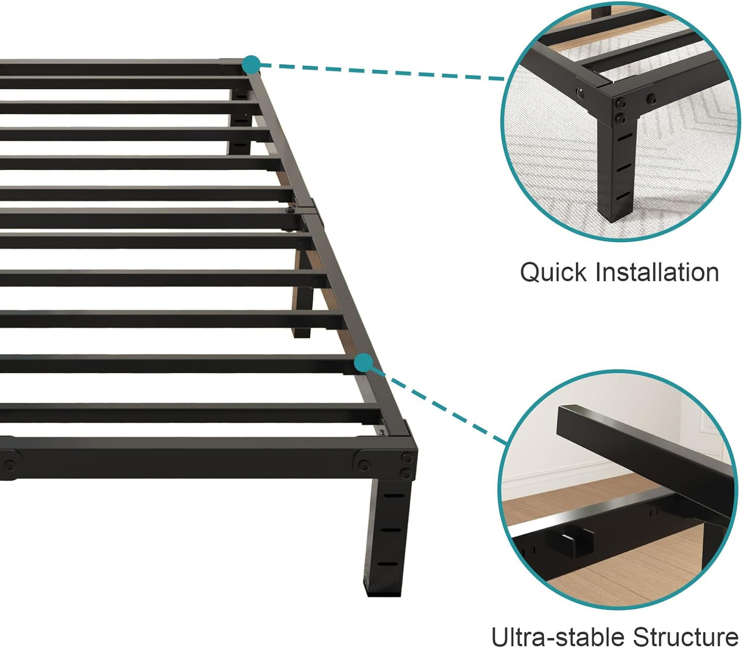 Twolike Metals Bed Frames with Underbed Storage