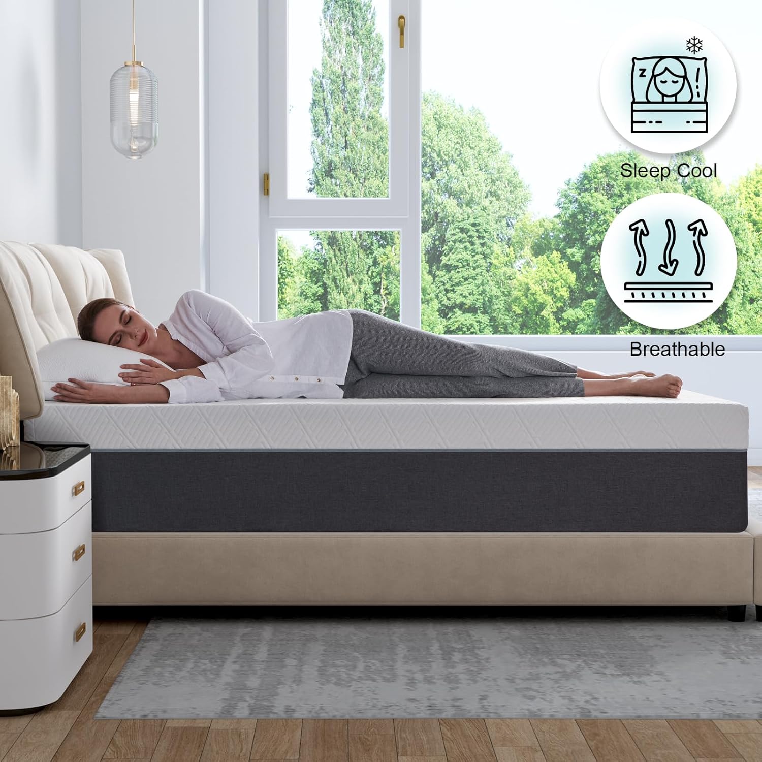 Twolike Ember Memory Foam Mattress, Fiberglass Free