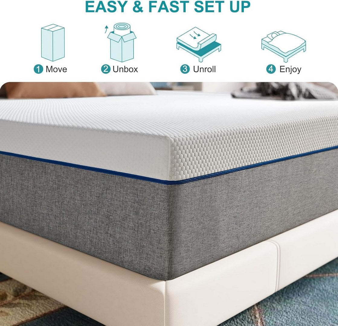 Twolike Olivia Memory Foam Mattress, Fiberglass Free