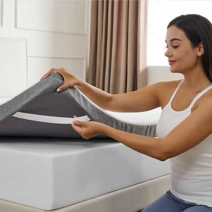 Twolike Cooling Memory Foam Mattress Topper with Cover