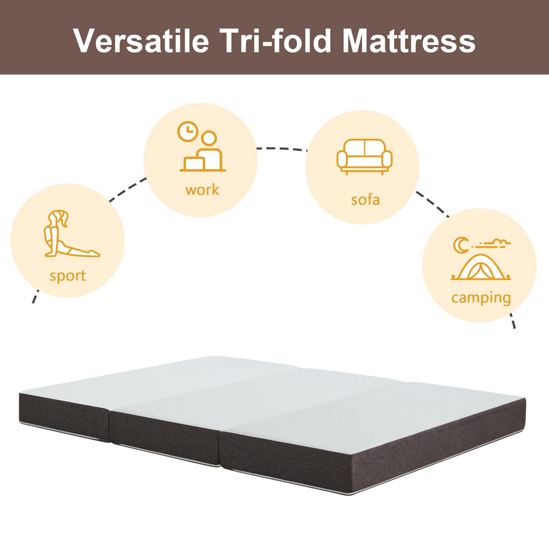 Twolike Joyous Tri-fold Foam Mattress, Fiberglass free