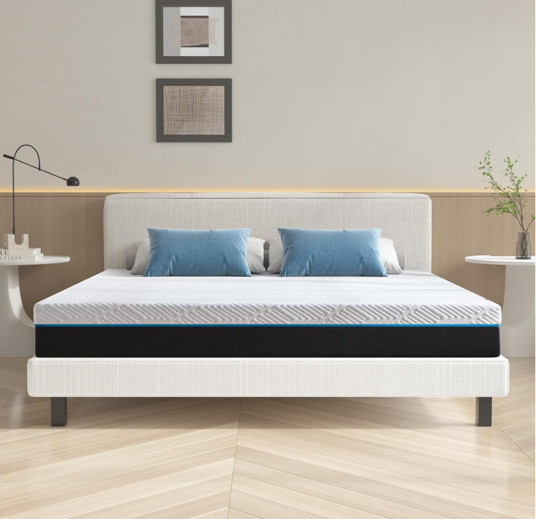 6-inch Gel-Infused Ultra-Comfort Supportive and Medium Firmness Memory Foam Mattress, Black Full Mattress