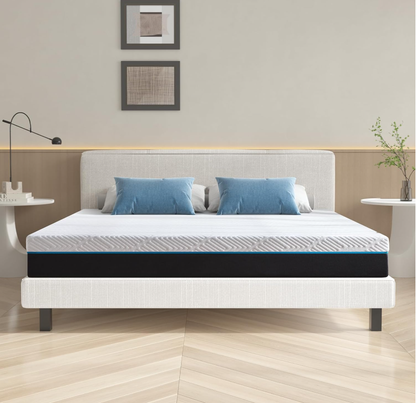 6-inch Gel-Infused Ultra-Comfort Supportive and Medium Firmness Memory Foam Mattress, Black Full Mattress