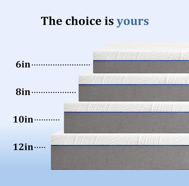 Full Size 6 Inch Memory Foam Mattress Medium Firm Feel Pressure Relieving Support Breathable Soft Comfort Bed in a Box